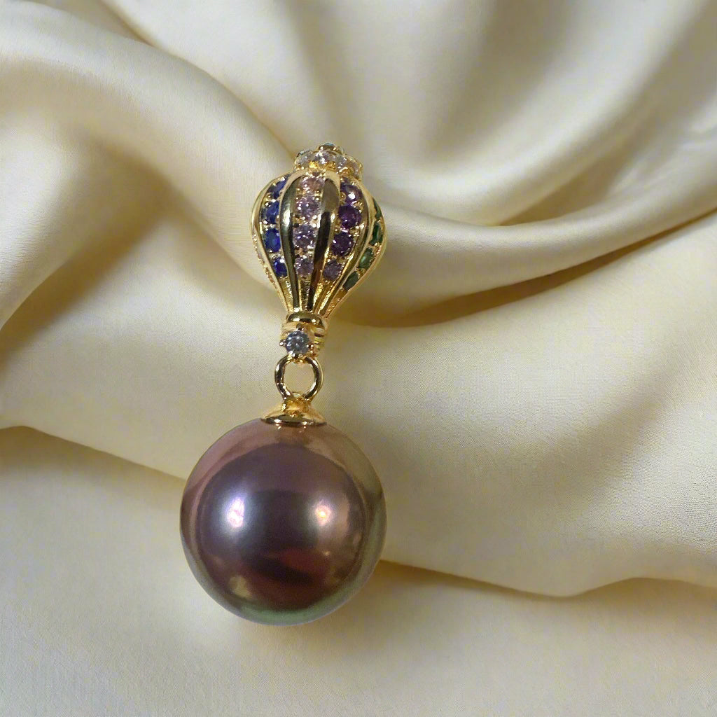 Freshwater Rainbow Pearl Hot Balloon Pendant