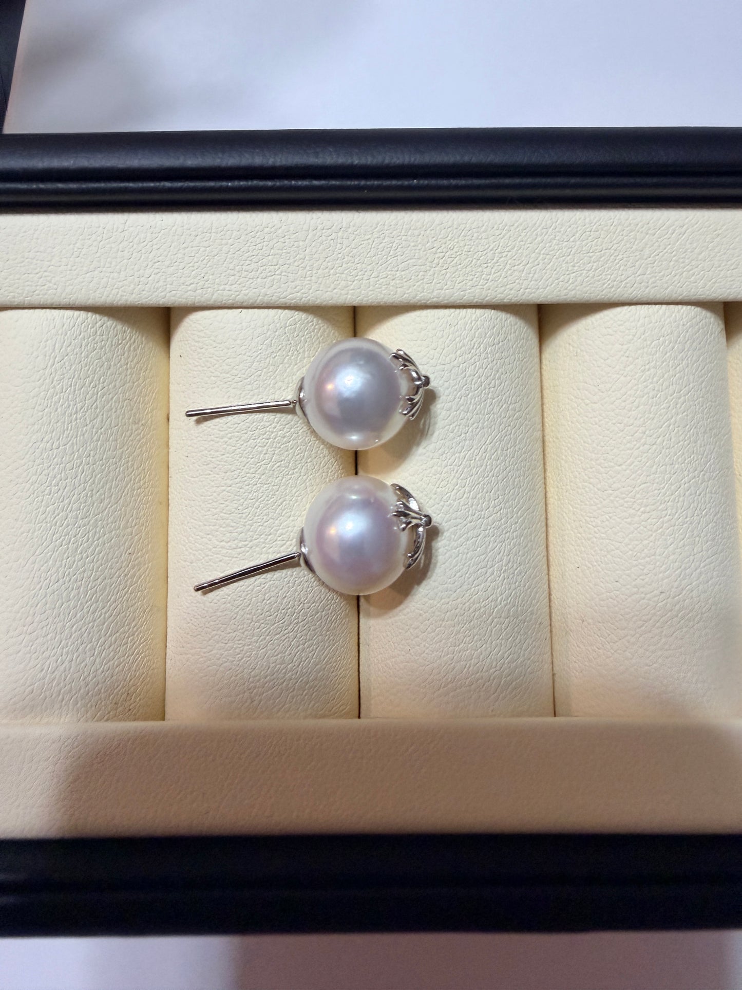 Sterling Silver Cross Freshwater Pearl Earrings